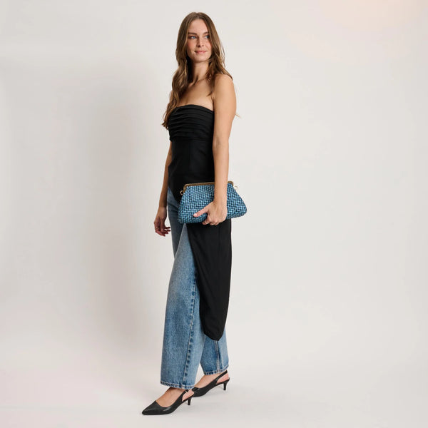 Bianca Clutch - Denim/Black