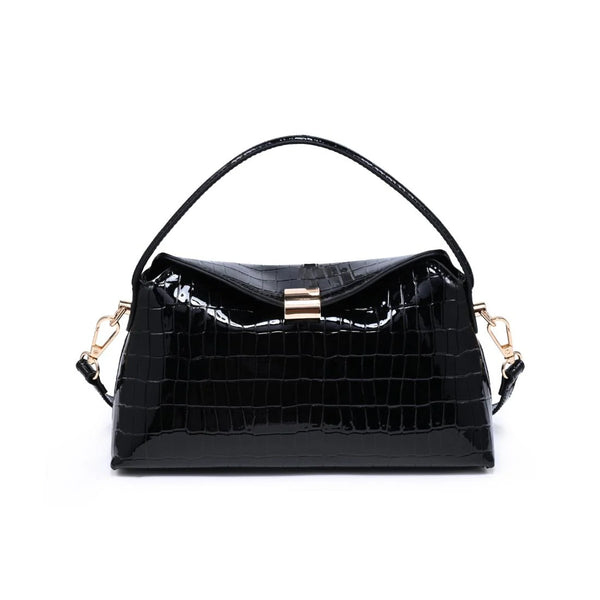 Katerina Croco Crossbody - Black
