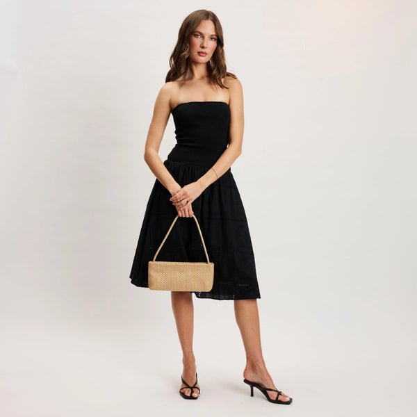 Lucy Denim Shoulder Bag - Natural
