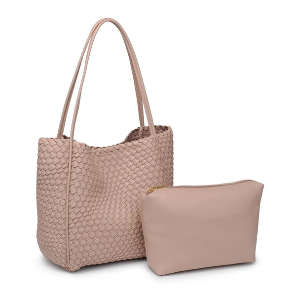 Gladys Woven Tote - Nude