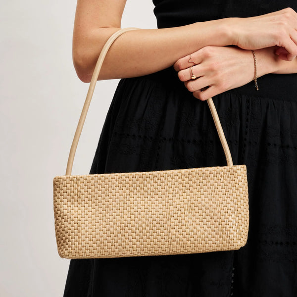 Lucy Denim Shoulder Bag - Natural