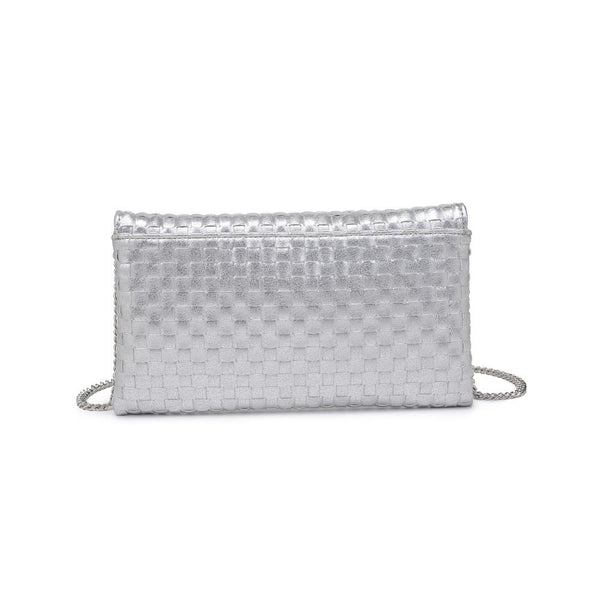 Priscilla Woven Clutch - Silver