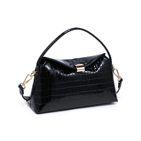 Katerina Croco Crossbody - Black