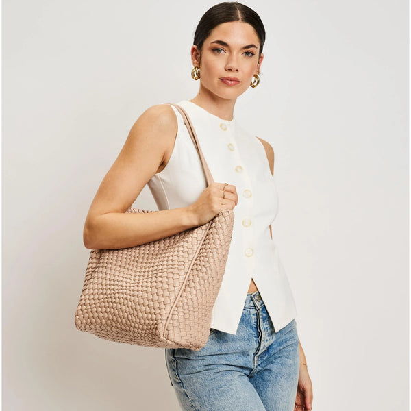 Gladys Woven Tote - Nude