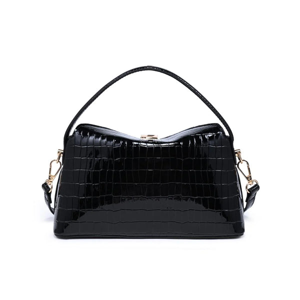 Katerina Croco Crossbody - Black