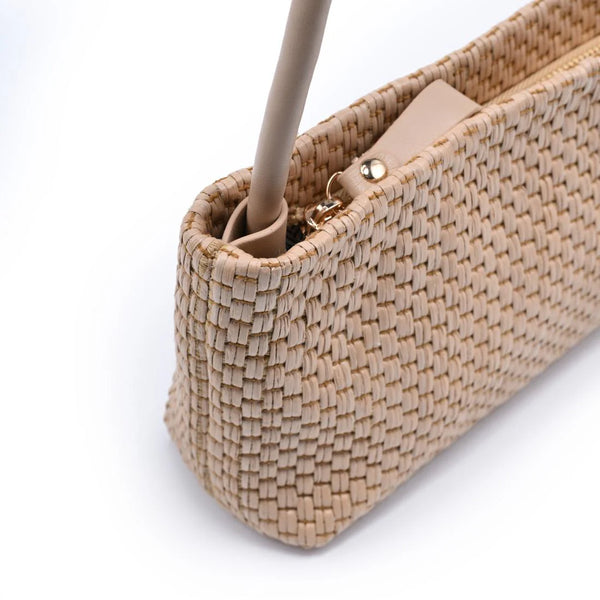 Lucy Denim Shoulder Bag - Natural