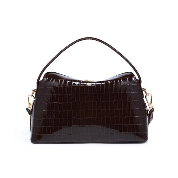 Katerina Croco Crossbody - Chocolate
