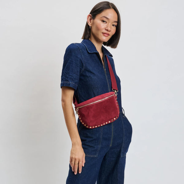 Gizelle Suede Belt Bag - Wine