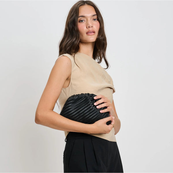 Elena Knit Woven Crossbody - Black