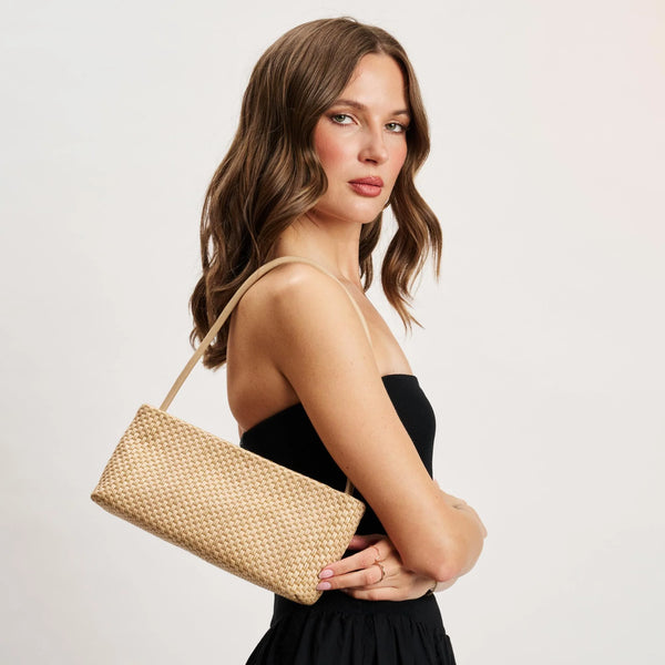Lucy Denim Shoulder Bag - Natural