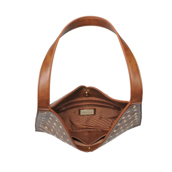 Tori Studded Hobo Bag - Chocolate