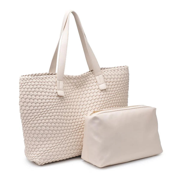 Piquant Woven Tote - Oatmilk