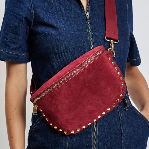 Gizelle Suede Belt Bag - Wine