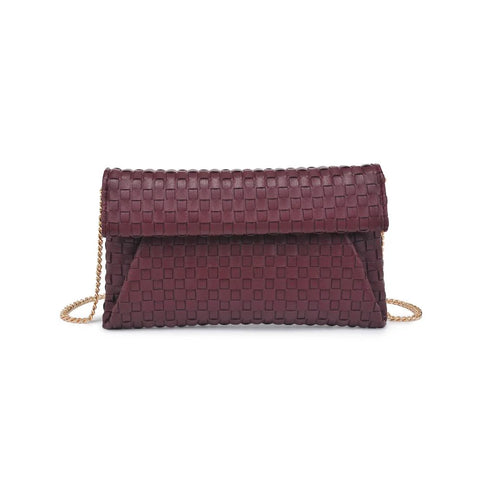 Priscilla Woven Clutch - Wine