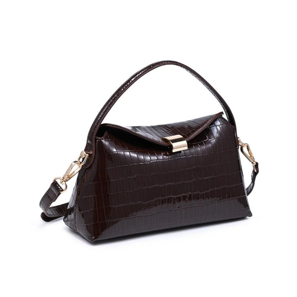 Katerina Croco Crossbody - Chocolate