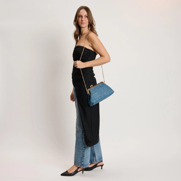 Bianca Clutch - Denim/Black