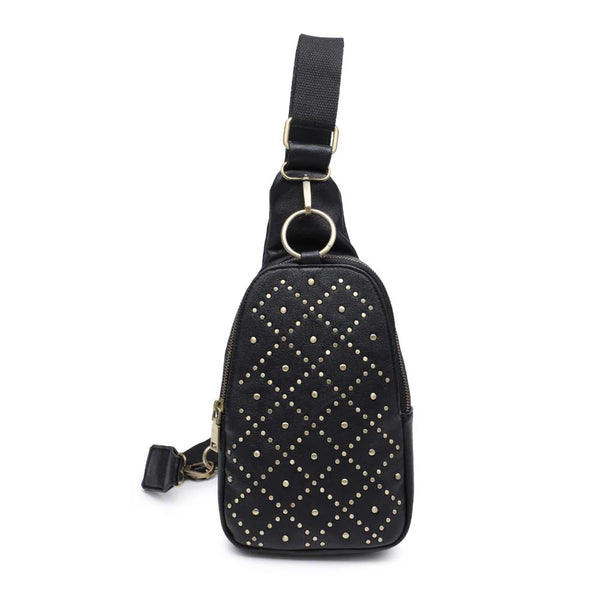 Regina Studded Sling Backpack - Black