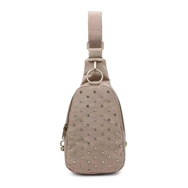 Regina Studded Sling Backpack - Natural