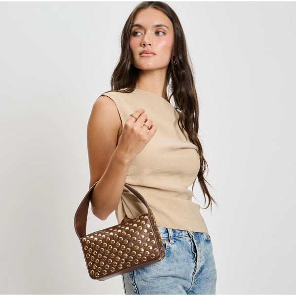 Isabel Studded Crossbody - Chocolate