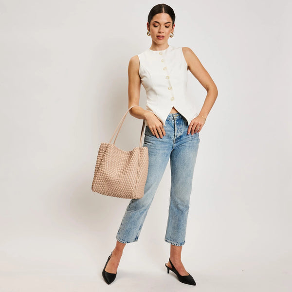 Gladys Woven Tote - Nude