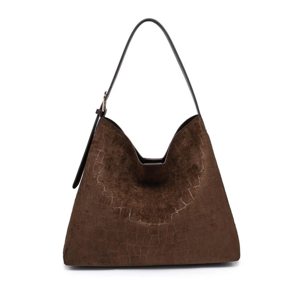 Neve Croco Tote - Chocolate