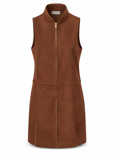 Kai Vegan Suede Mini Dress - Copper Cedar