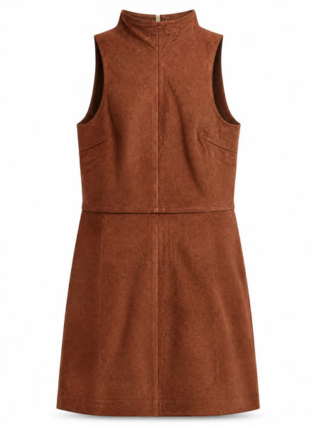 Kai Vegan Suede Mini Dress - Copper Cedar