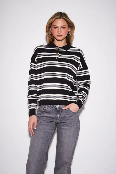 Poppy Pullover - Onyx Stripe