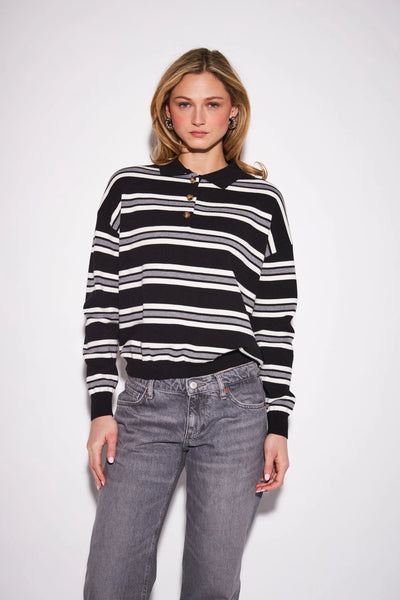 Poppy Pullover - Onyx Stripe