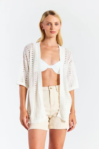 Open Stitch Kimono - Ivory