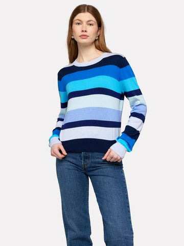 Multi Stripe Crew - Frost Blue