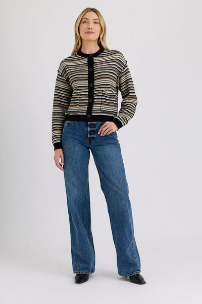 Maloney Cardigan - Black Combo