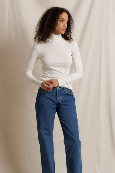 Tati Modal Cashmere Turtleneck - Natural