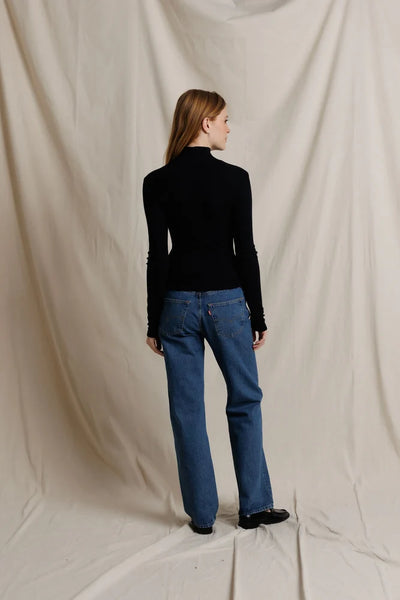 Tati Modal Cashmere Turtleneck - True Black
