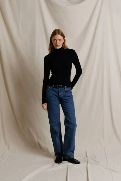 Tati Modal Cashmere Turtleneck - True Black