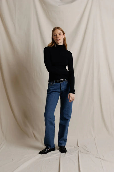Tati Modal Cashmere Turtleneck - True Black