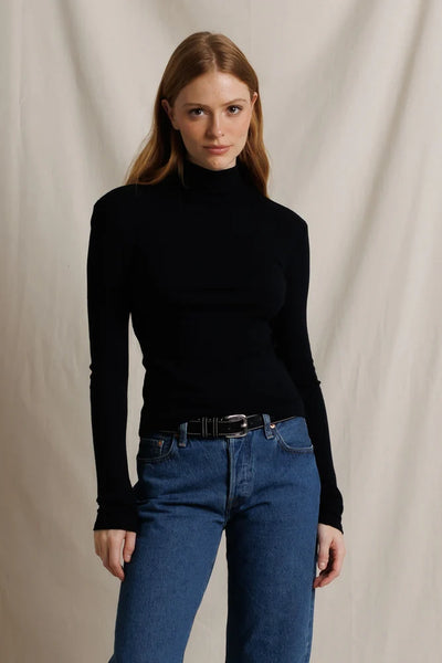 Tati Modal Cashmere Turtleneck - True Black