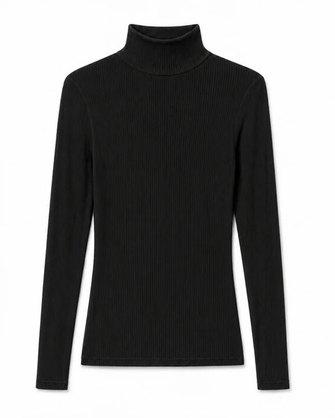 Tati Modal Cashmere Turtleneck - True Black