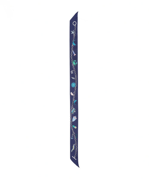 Charmed Life Silk Ribbon Scarf - Navy