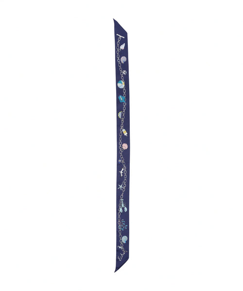 Charmed Life Silk Ribbon Scarf - Navy