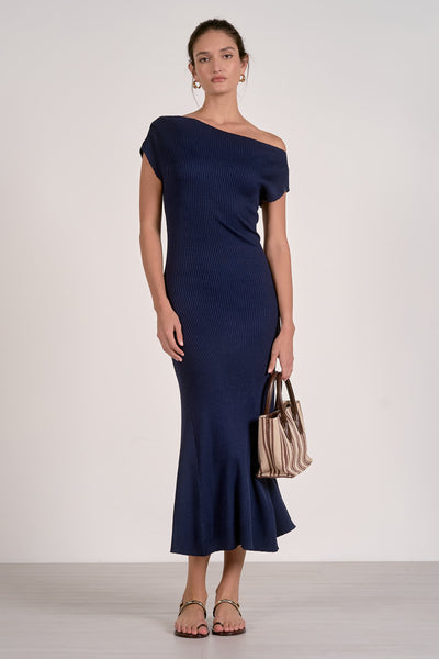 Carrie Cap Sleeve Maxi Dress - Navy