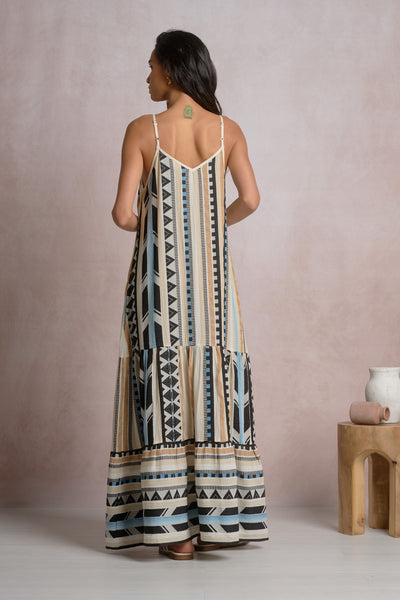 Maeve Maxi Dress - Neutral Aztec