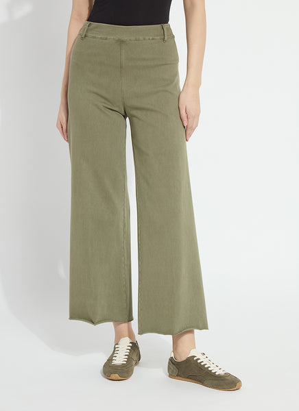 Erin Wide Leg Denim - Smoked Green