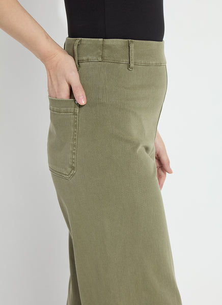 Erin Wide Leg Denim - Smoked Green