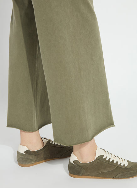 Erin Wide Leg Denim - Smoked Green