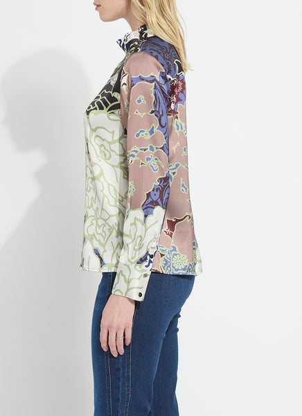 Seraphina Mock Neck Blouse - Antique Garden