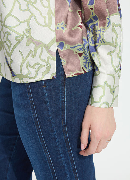Seraphina Mock Neck Blouse - Antique Garden