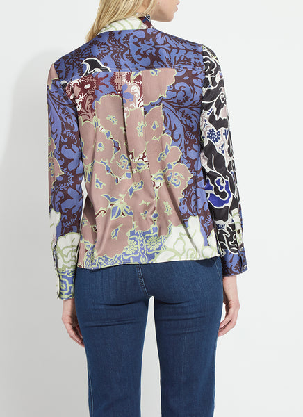 Seraphina Mock Neck Blouse - Antique Garden