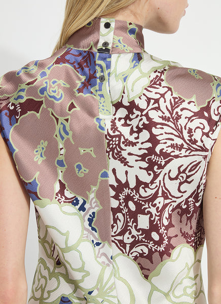 Flora Mock Neck Midi Dress - Antique Garden