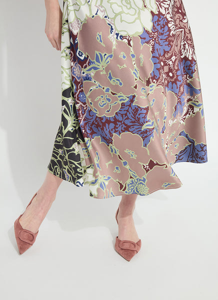 Flora Mock Neck Midi Dress - Antique Garden